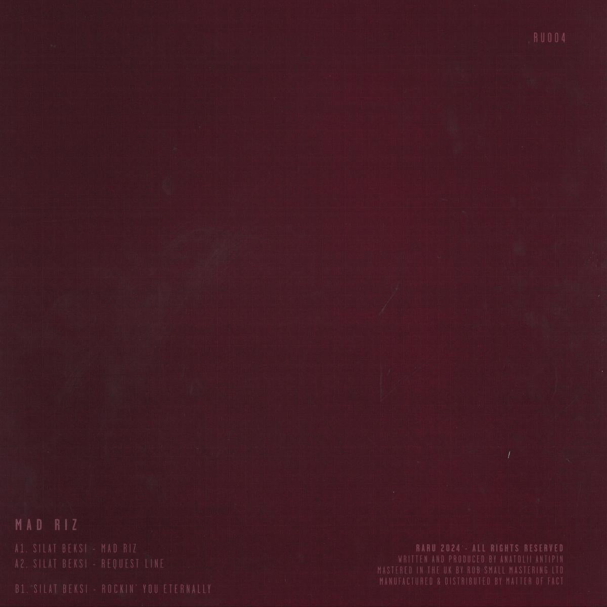 Silat Beksi - (PRESALE 10/9/26) Mad Riz (COLOR VINYL LP raru) | NEW - MINIMAL *NEW/COLOR*