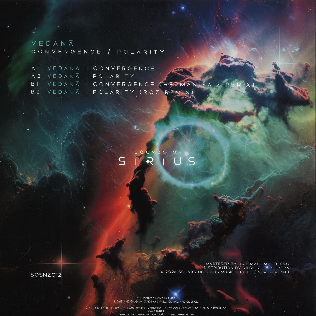 Vedanā - Convergence / Polarity (VINYL 12" Sounds of Sirius SOSNZ012) | NEW Mint (M) Mint (M) - MINIMAL *NEW*