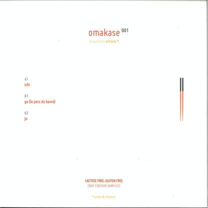 Traumer, antraum - (PRESALE 9/7/26) Omakase 001 (2026 Repress) (VINYL) | Mint Mint - MINIMAL *NEW*