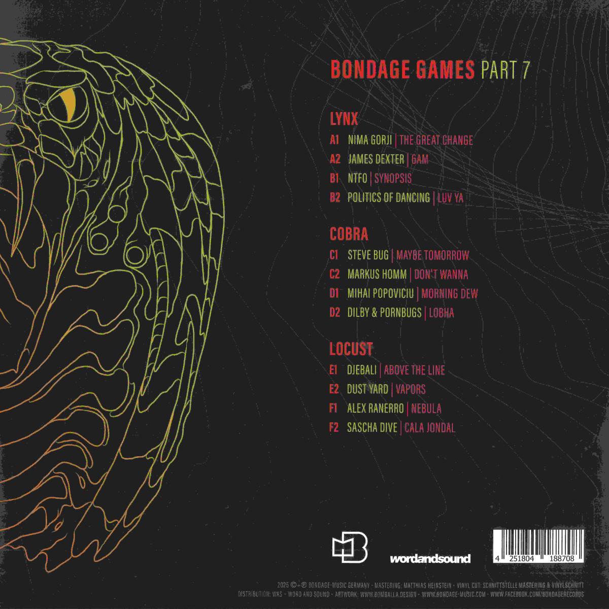 Various - (PRESALE 9/29/26) Bondage Games Part 7 (RED VINYL 3x12" Bondage) | NEW - MINIMAL *NEW*