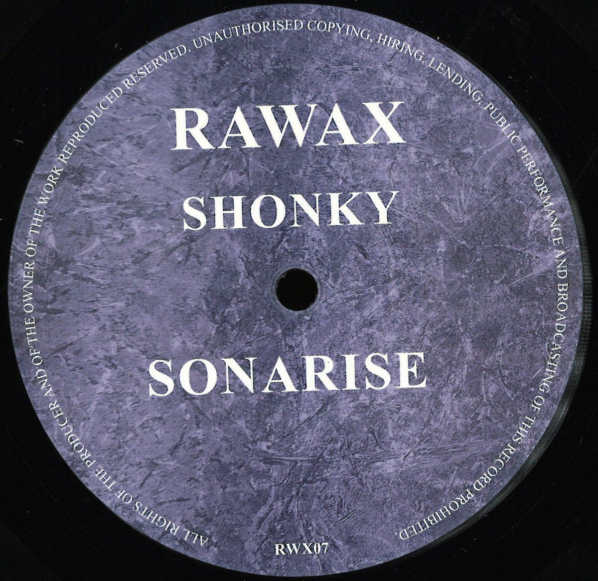 Shonky - Sonarise (VINYL 12" Rawax) | NEW - MINIMAL *NEW*