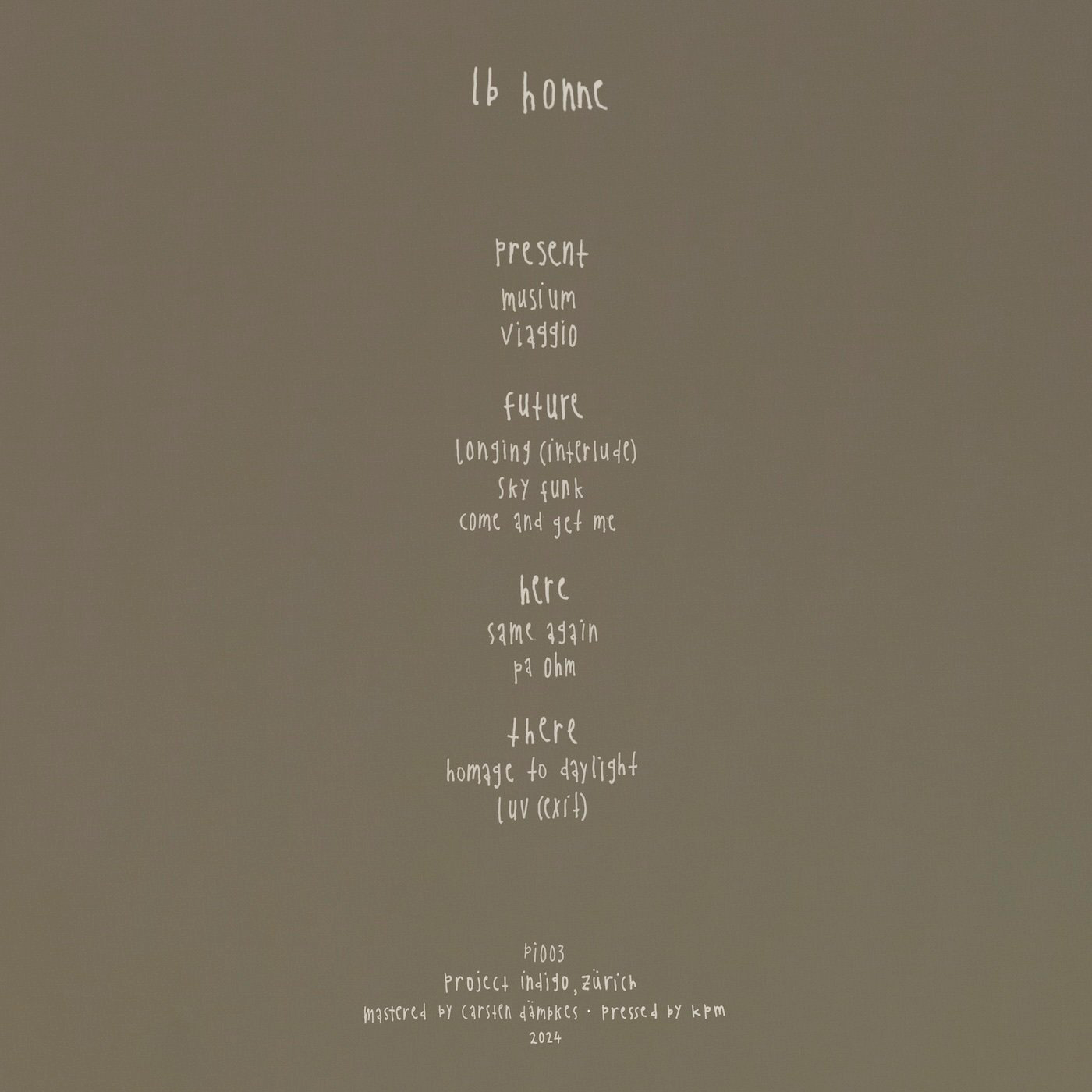 Lb Honne - (PRESALE 6/16/26) present future / here there (2xVINYL) | Mint (M) Mint (M) - MINIMAL *NEW*