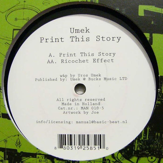 Umek - Print This Story | Near Mint (NM) Near Mint (NM) - MINIMAL / USED *NEAR MINT*