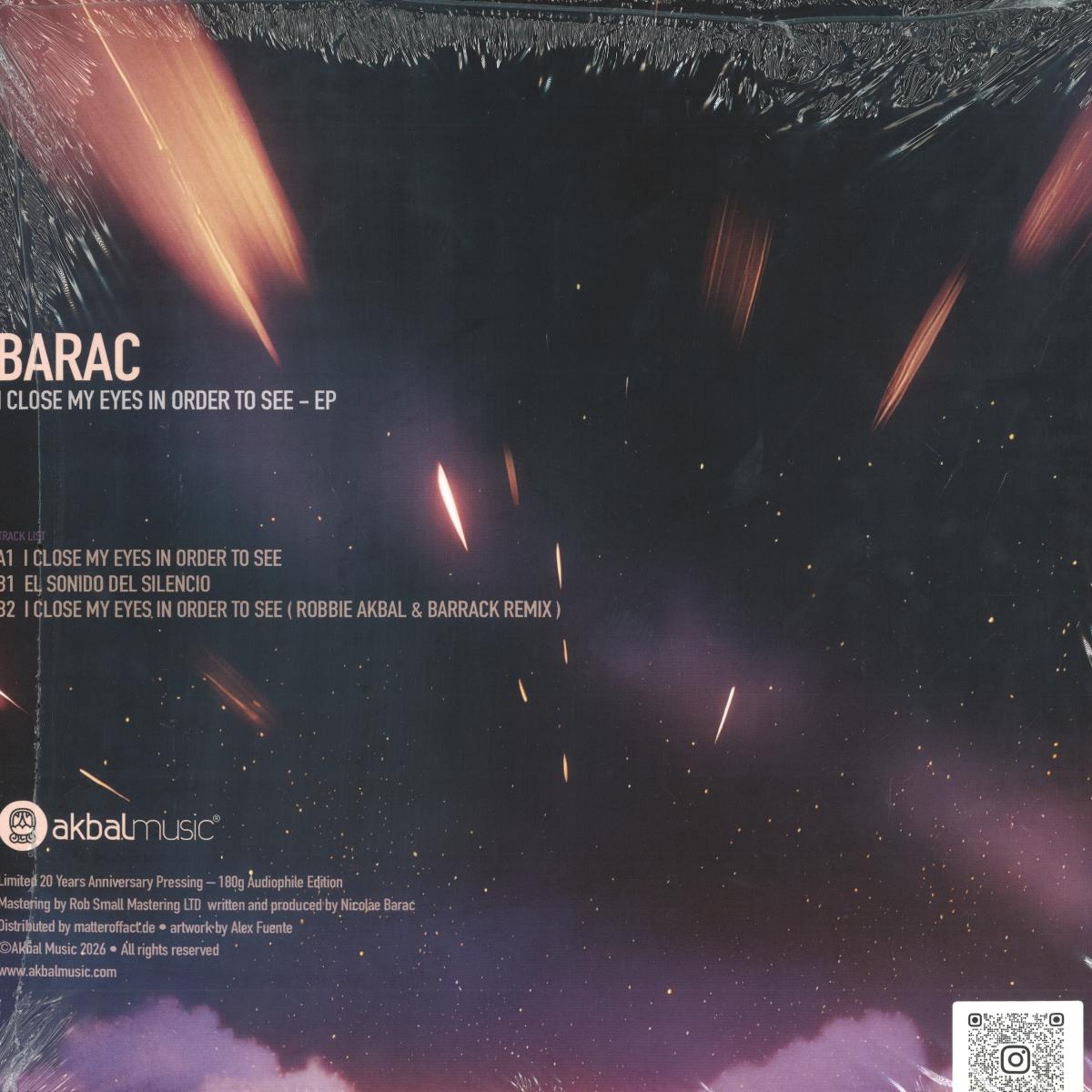 Barac - I Close My Eyes In Order To See (VINYL 12" Akbal music) | NEW - MINIMAL *SEALED*