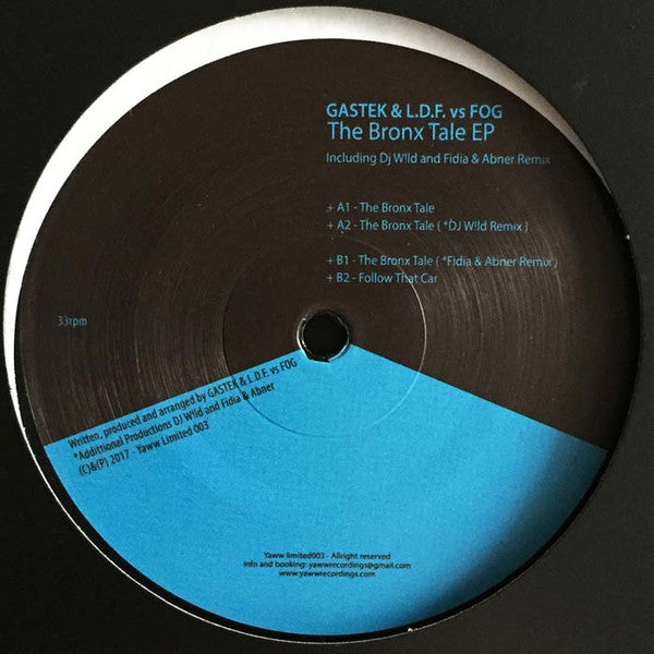 Gastek, L.D.F., Fog - The Bronx Tale (VINYL 12" Yaww Limited) | USED Very Good Plus (VG+) Generic - MINIMAL / USED *VERY GOOD+*