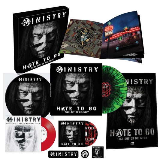 Ministry - Hate To Go - Take Out Or Delivery (Deluxe Box Edition) [Black/Green Splatter] [4LP] |