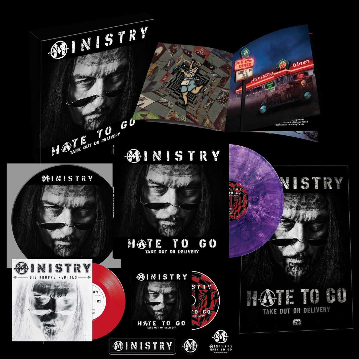 Ministry - Hate To Go - Take Out Or Delivery (Deluxe Box Edition) [Deluxe Box Edition With Purple/Black Marble] [4LP] |