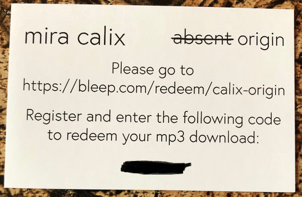 Mira Calix Absent Origin Warp Records 2xLP, Album Mint (M) Mint (M)