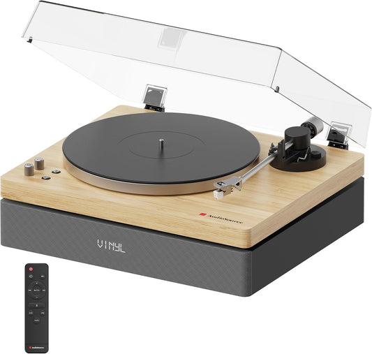 Monostereo One Stop - AudioSource Record Player, All-in-one Turntable with 2.1 Channel Built-in Speaker |