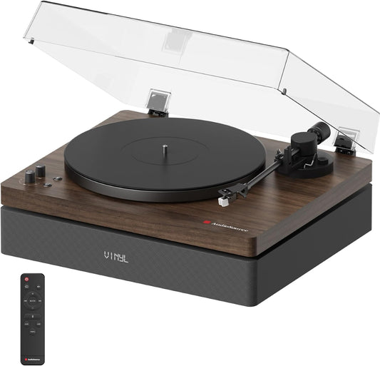 Monostereo One Stop - AudioSource Record Player, All-in-one Turntable with 2.1 Channel Built-in Speaker |