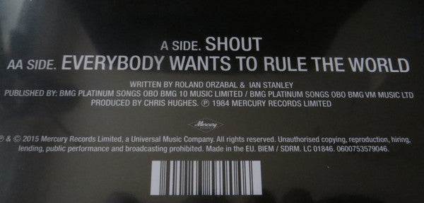 Tears For Fears - Shout / Everybody Wants To Rule The World (VINYL 12") | NEW - NEW WAVE *SEALED*