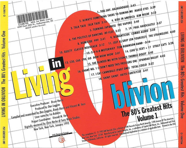 Living In Oblivion (The 80's Greatest Hits: Volume 1)(CD) | Mint (M) Mint (M) - NEW WAVE *SEALED*