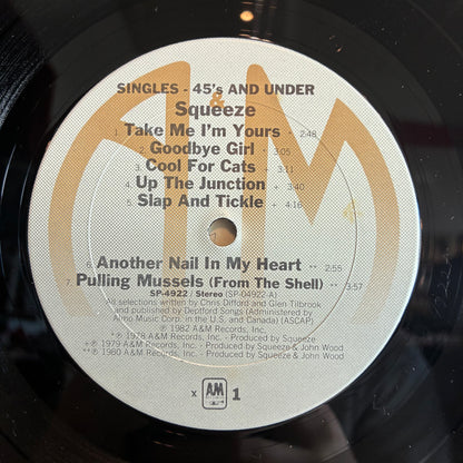 Squeeze (2) - Singles - 45's And Under (VINYL) | Excellent+ (EX+) Excellent (EX) - NEW WAVE / USED *EXCELLENT+*