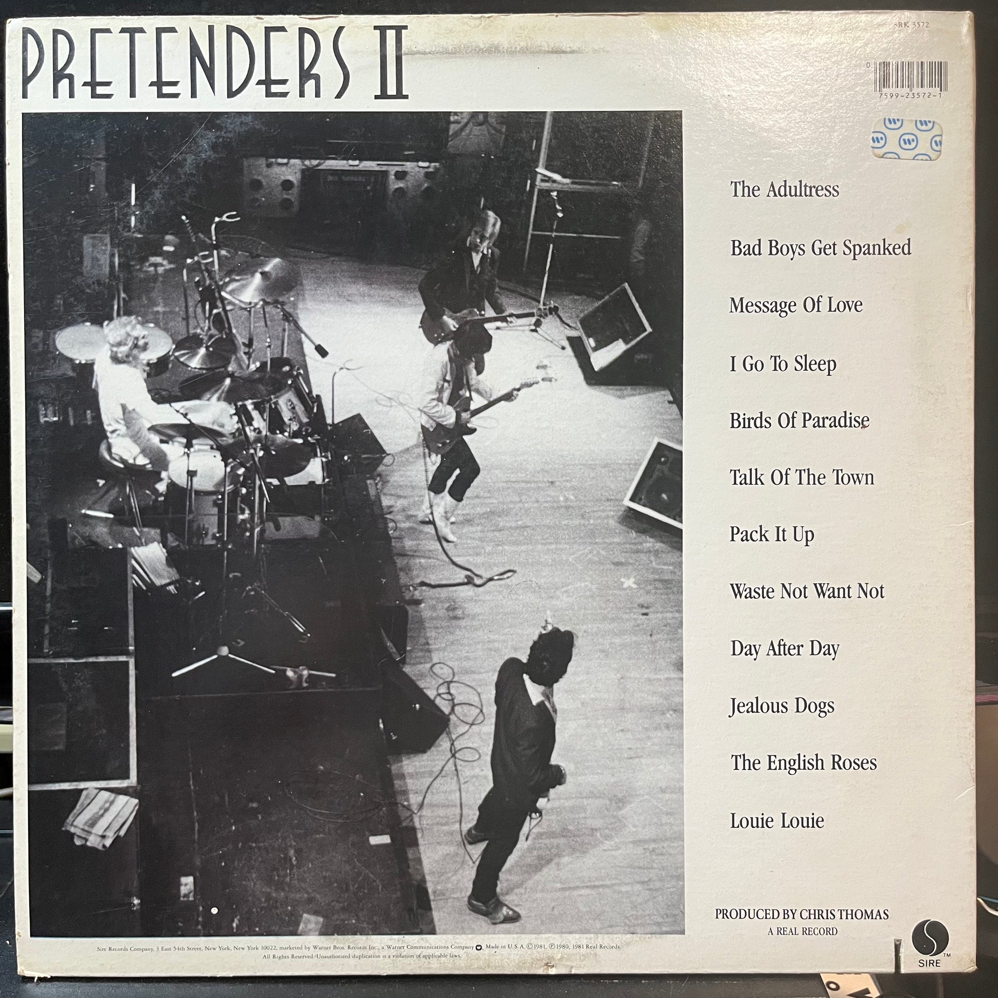 The Pretenders - Pretenders II (VINYL LP SIRE SRK 3572 1981) | Excellent+ (EX+) Very Good Plus (VG+) - NEW WAVE / USED *EXCELLENT+*