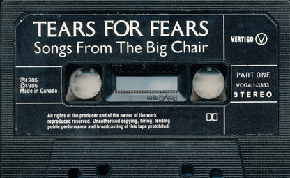 Tears For Fears - Songs From The Big Chair (CASS) | Excellent (EX) Excellent (EX) - NEW WAVE / USED *EXCELLENT*