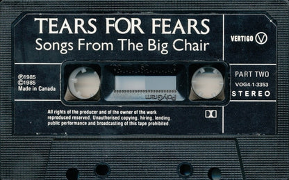 Tears For Fears - Songs From The Big Chair (CASS) | Excellent (EX) Excellent (EX) - NEW WAVE / USED *EXCELLENT*