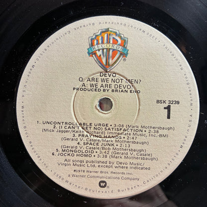 Q: Are We Not Men? A: We Are Devo! (VINYL) | Excellent (EX) Excellent (EX) - NEW WAVE / USED *EXCELLENT*