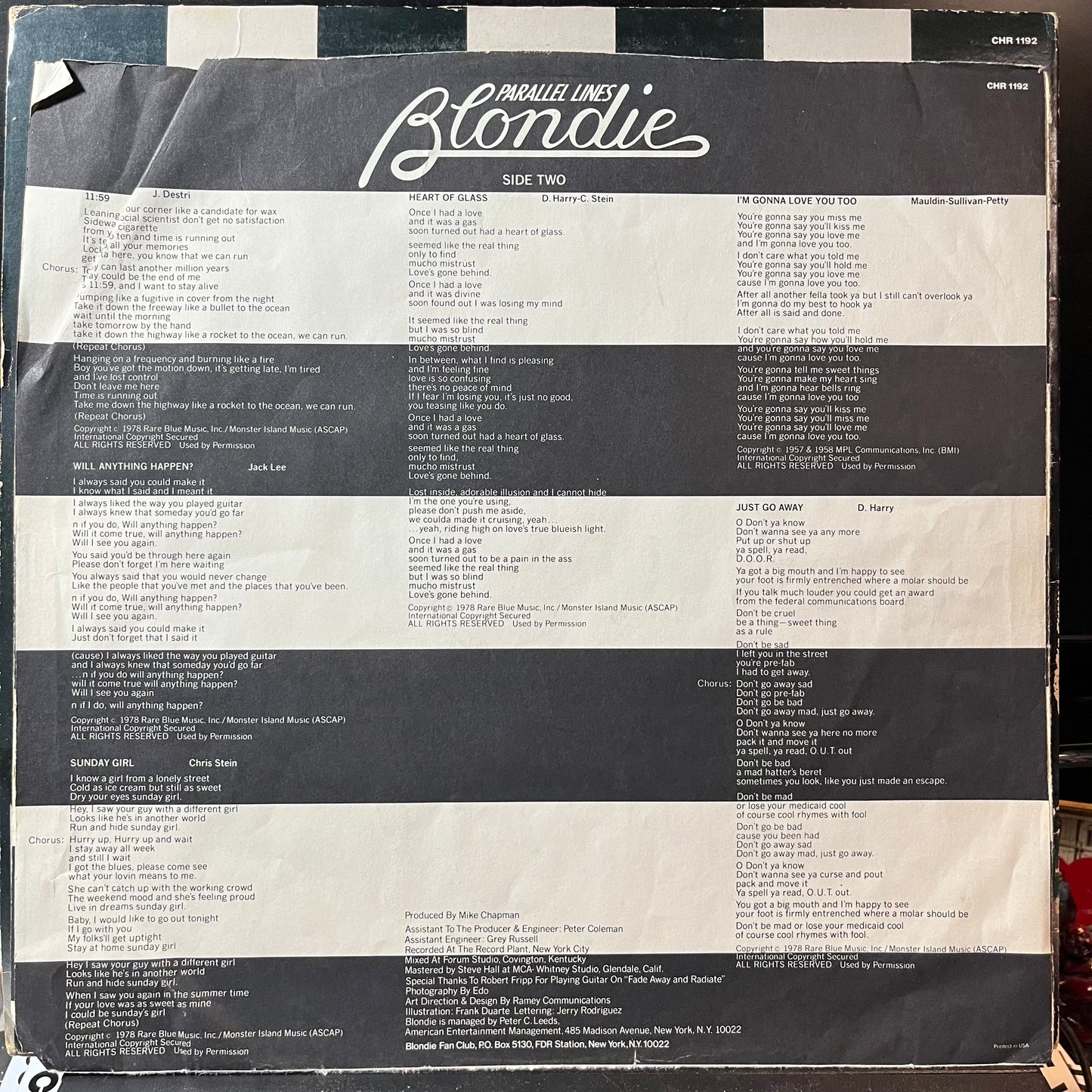 Parallel Lines (VINYL) | Excellent (EX) Excellent (EX) - NEW WAVE / USED *EXCELLENT*