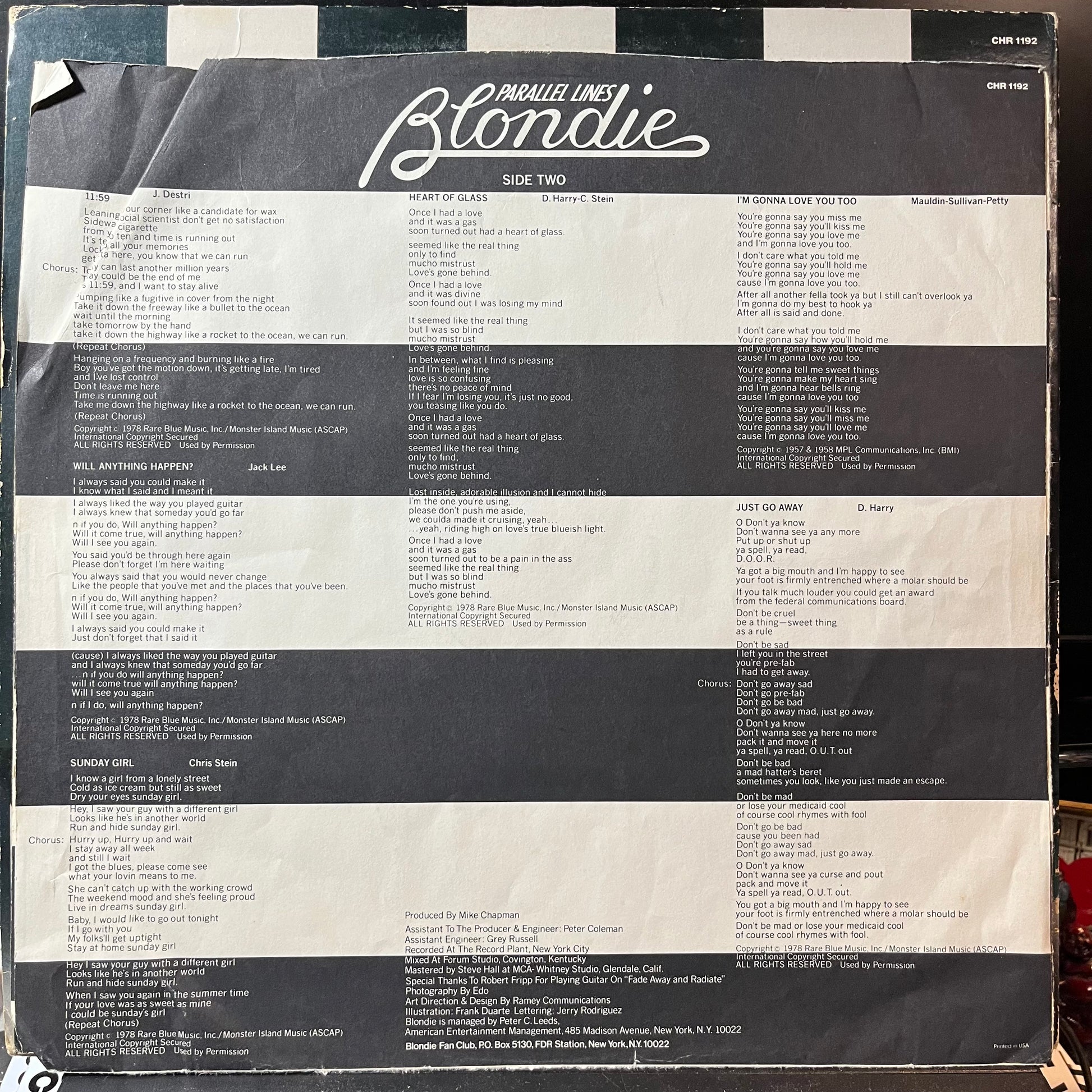 Parallel Lines (VINYL) | Excellent (EX) Excellent (EX) - NEW WAVE / USED *EXCELLENT*
