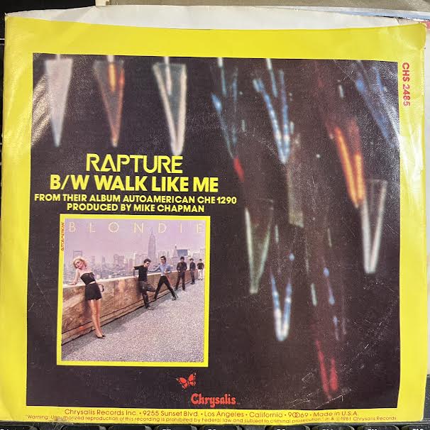 Rapture (7") | Near Mint- (NM-) Excellent (EX) - NEW WAVE / USED *NEAR MINT-*