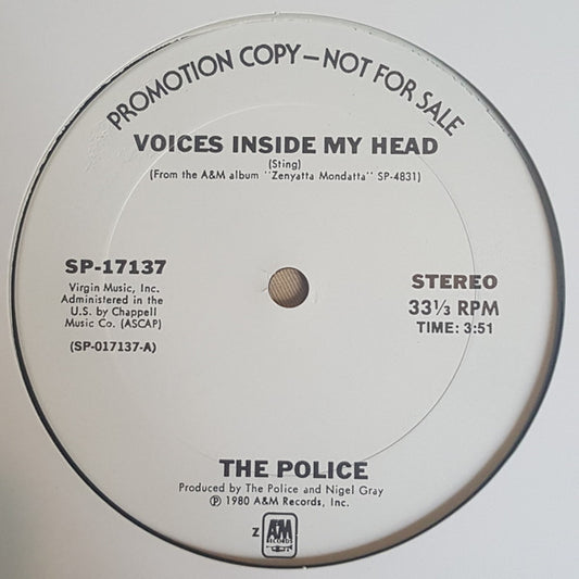 The Police Voices Inside My Head *PROMO* 12" Near Mint (NM or M-) Generic