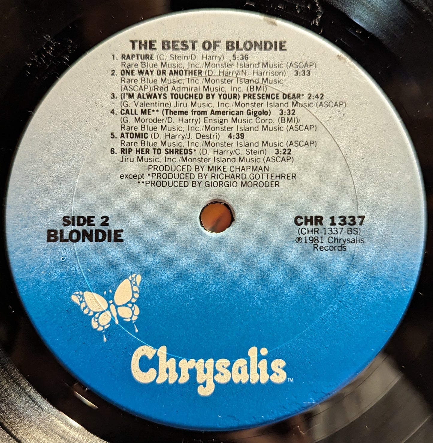 Blondie The Best Of Blondie *CRC - CLUB* LP Near Mint (NM or M-) Near Mint (NM or M-)