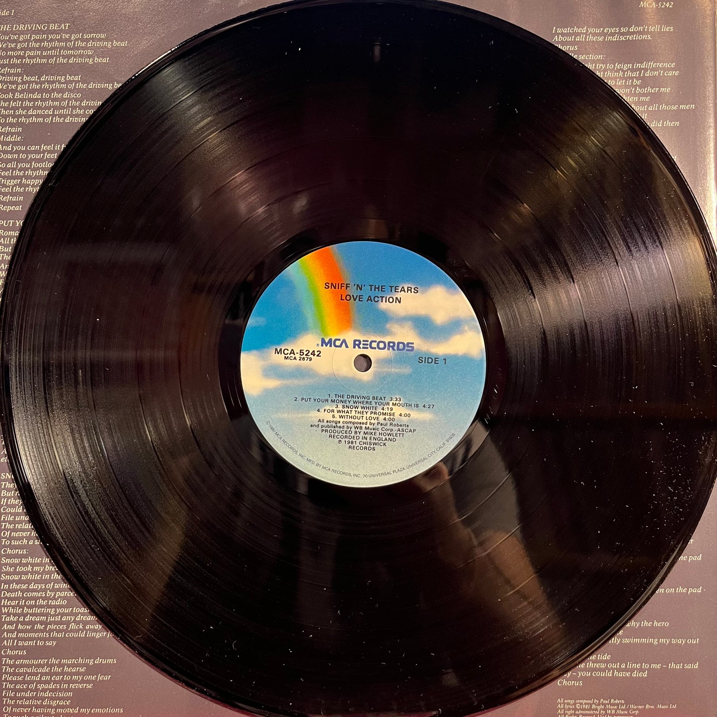 Sniff 'n' The Tears - Love Action | Near Mint (NM) Excellent (EX) - NEW WAVE / USED *NEAR MINT*