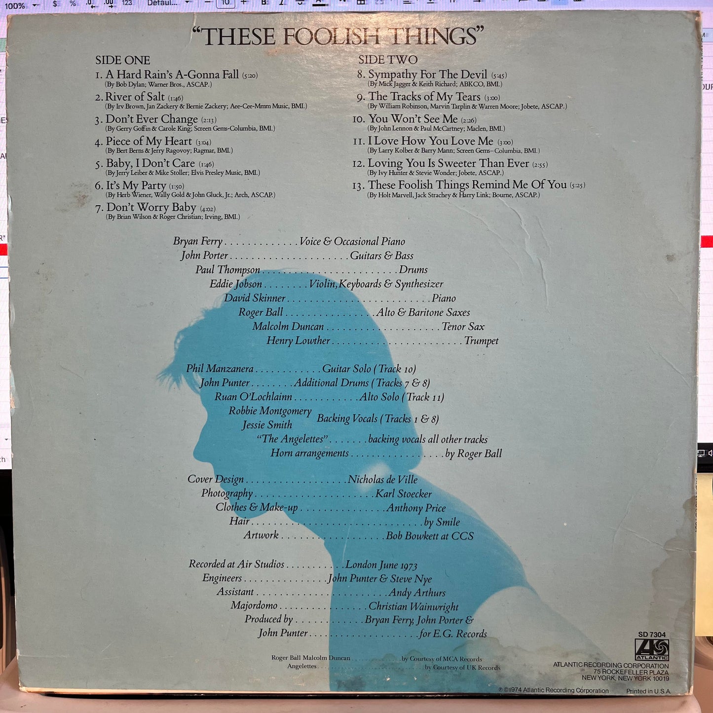 These Foolish Things *MONARCH* | Near Mint (NM) Very Good Plus (VG+)
