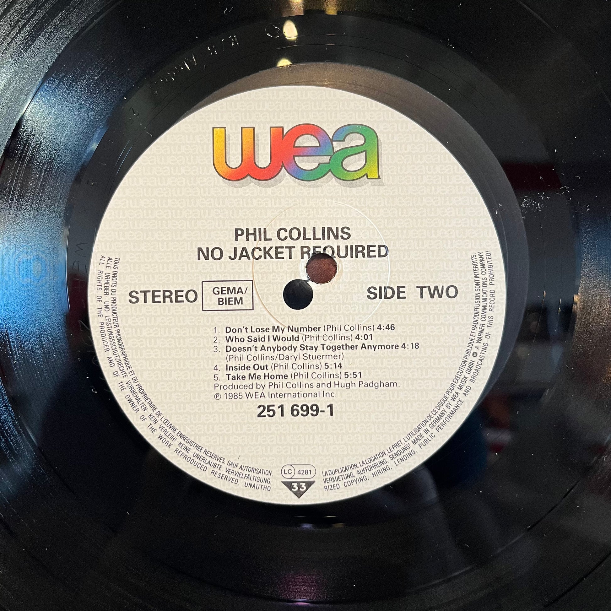 Phil Collins - No Jacket Required GERMANY | Near Mint (NM) Near Mint (NM) - POP / USED *NEAR MINT*