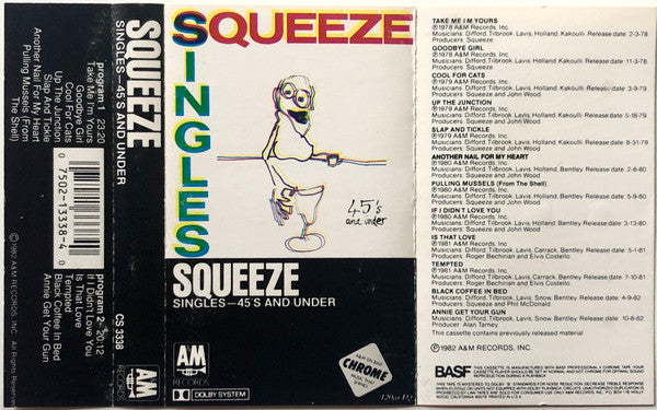 Squeeze (2) - Singles - 45's And Under *CASSETTE* | Near Mint (NM) Near Mint (NM) - NEW WAVE / USED *NEAR MINT*