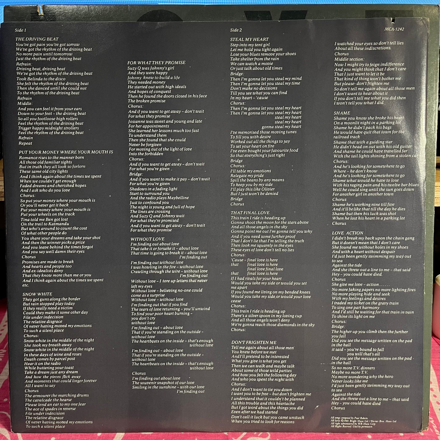 Sniff 'n' The Tears - Love Action | Near Mint (NM) Excellent (EX) - NEW WAVE / USED *NEAR MINT*