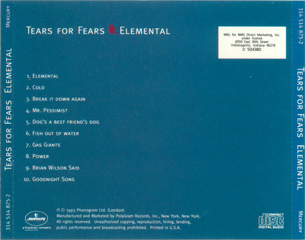 Elemental (CD) | Near Mint (NM) Near Mint (NM) - NEW WAVE / USED *NEAR MINT*