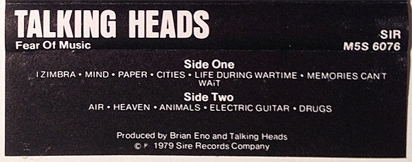 Talking Heads - Fear Of Music *CASSETTE* | Near Mint (NM) Near Mint (NM) - NEW WAVE / USED *NEAR MINT*