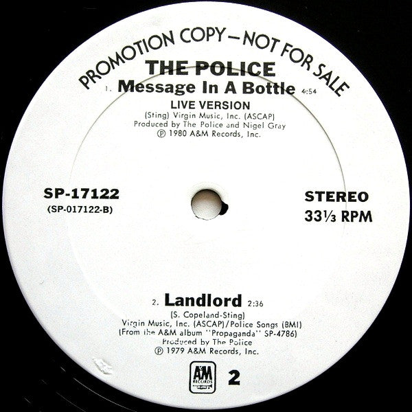The Police - Message In A Bottle | Very Good Plus (VG+) Generic - NEW WAVE / USED *VERY GOOD+*