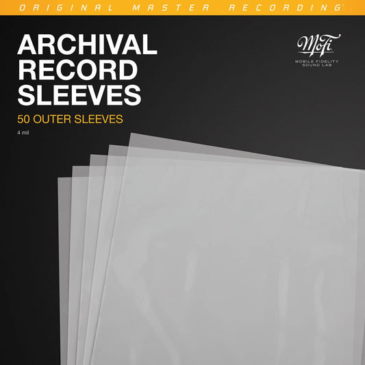MFSL Mobile Fidelity - 12'' Outer Sleeves - Mobile Fidelity Archival Record Sleeves (50 sleeves, 4 mil, room for gatefold jackets) | NEW - NEW