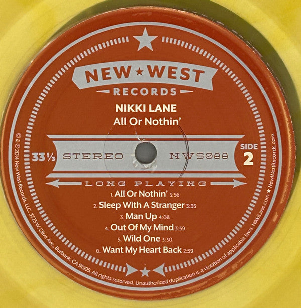 Nikki Lane All Or Nothin' New West Records LP, Album, Ltd, RE, Sil Mint (M) Mint (M)