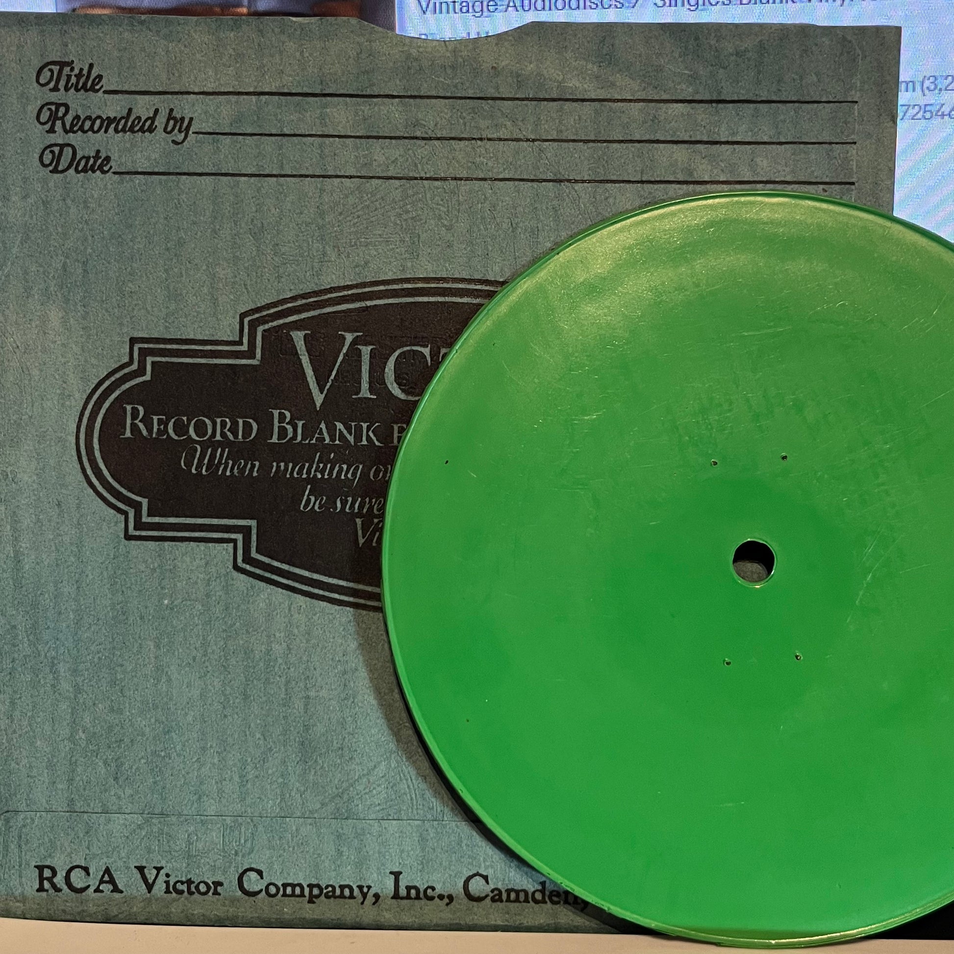 No Artist - No Artist Antique Victor Recording Blank Home Recording | Very Good Plus (VG+) Near Mint (NM) - NON-MUSIC *GREEN 4"*