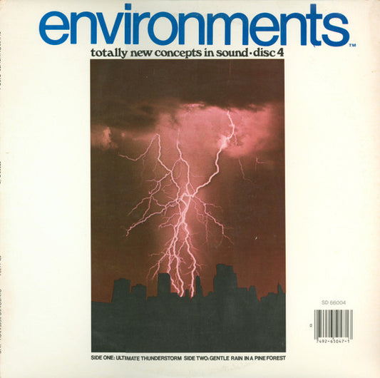 No Artist Environments (Totally New Concepts In Sound - Disc 4 - Ultimate Thunderstorm / Gentle Rain In A Pine Forest) *REISSUE - PR* LP Near Mint (NM or M-) Near Mint (NM or M-)