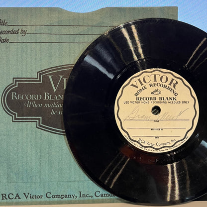 No Artist - Antique Victor Recording Blank Home Recording Record | Very Good Plus (VG+) Near Mint (NM) - NON-MUSIC / USED