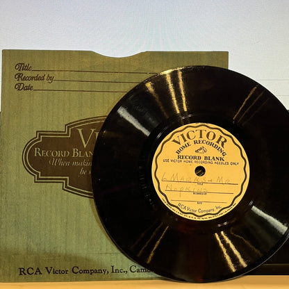 Antique Victor Recording Blank Home Recording Record | Very Good Plus (VG+) Near Mint (NM)