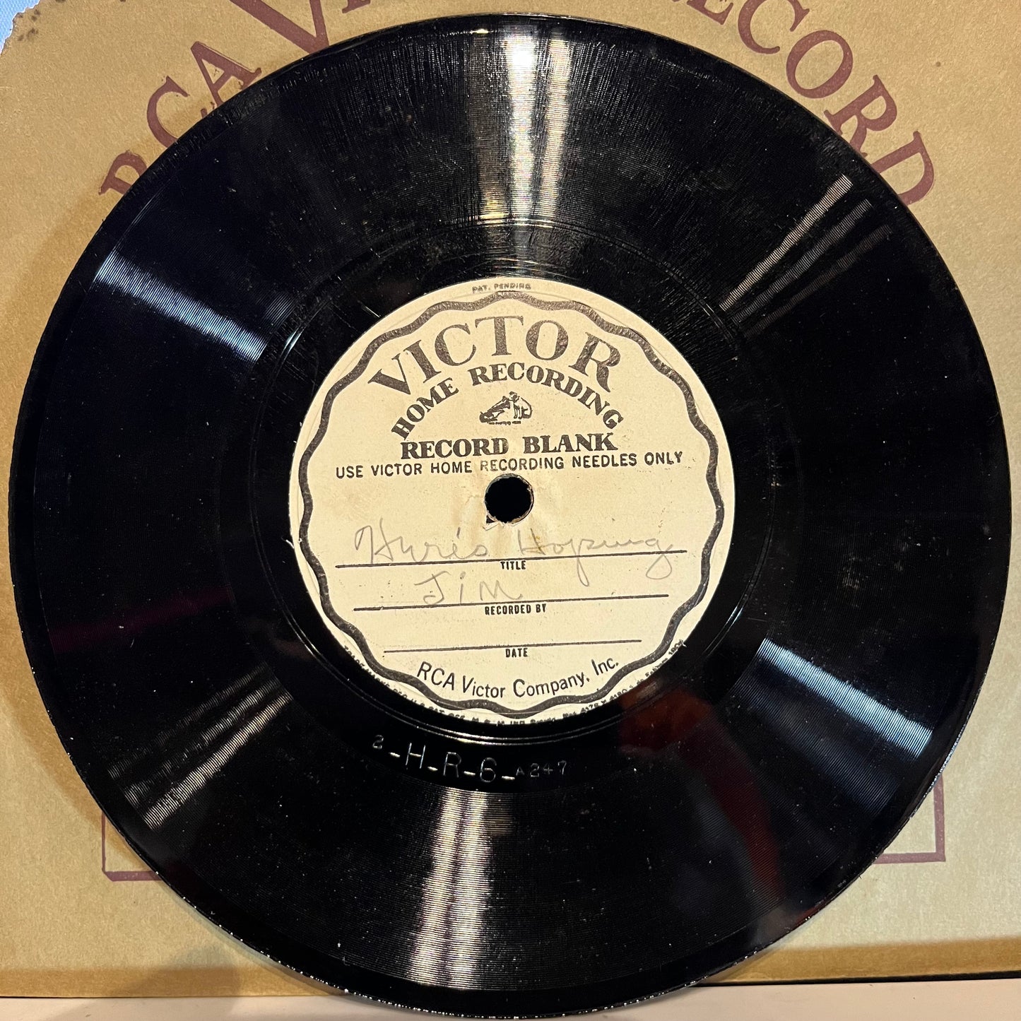 Antique Victor Recording Blank Home Recording Record | Very Good (VG) Generic