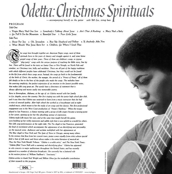 Odetta - Christmas Spirituals | Mint (M) Mint (M) - HOLIDAY *PICTURE LP*