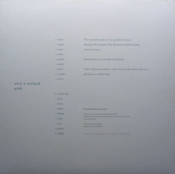 Otto A. Totland - Pinô (VINYL LP) | NEW Mint (M) Mint (M) - AMBIENT *SEALED*