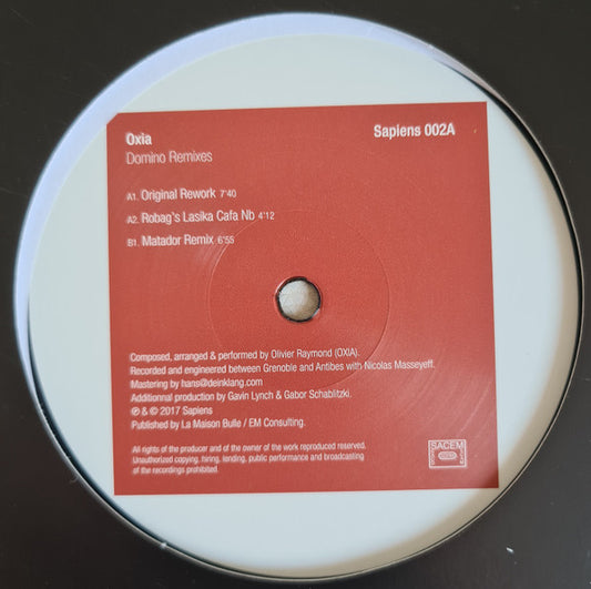 Oxia - Domino Remixes (VINYL) | Mint (M) Generic - TECHNO *NEW*