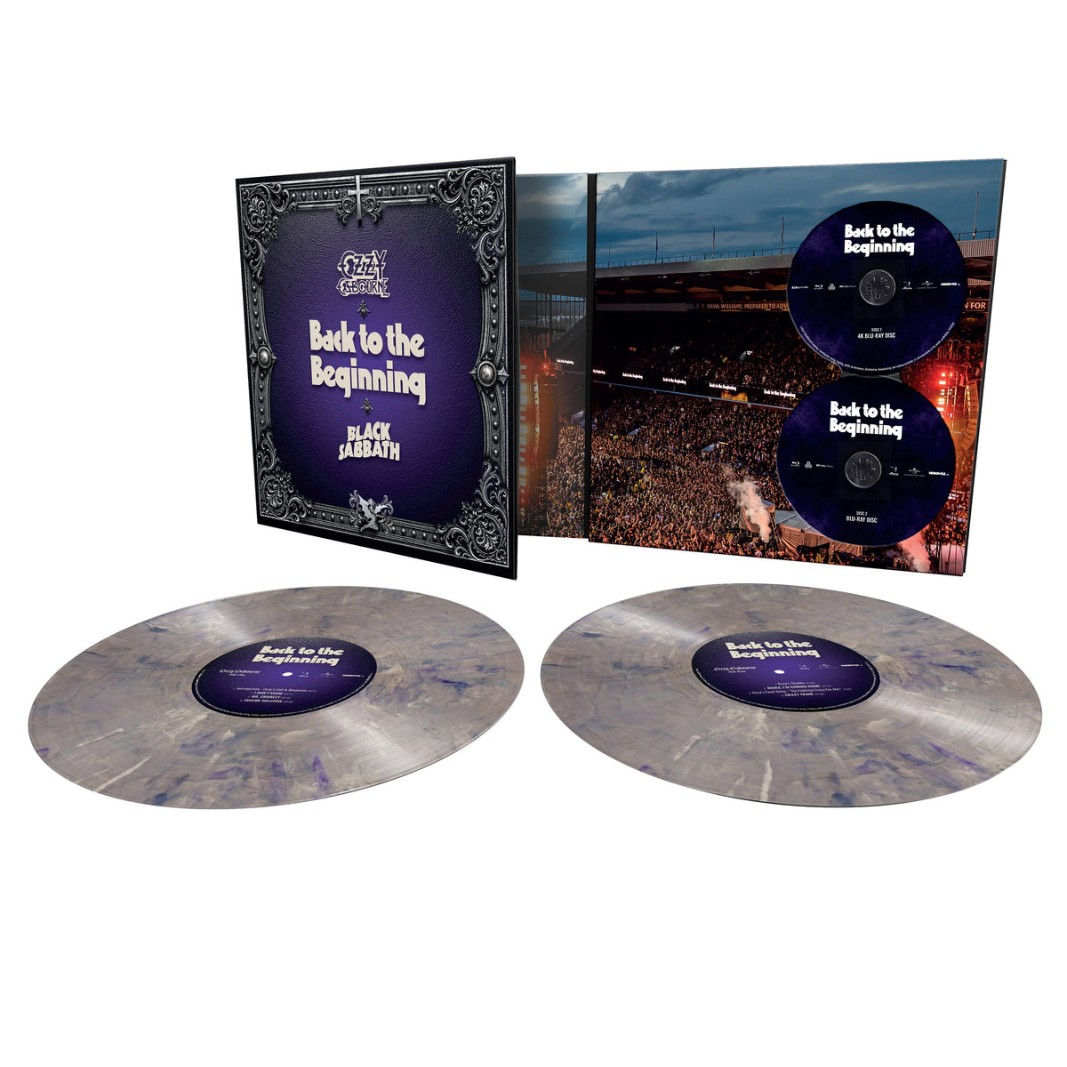 Ozzy Osbourne & Black Sabbath - Back to the Beginning (Indie Exclusive) [Silver & Purple Vinyl] [2LP/Blu-ray/4 K UHD] |