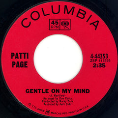 Patti Page Gentle On My Mind / Excuse Me Columbia 7", Single, Pit Very Good Plus (VG+) Very Good Plus (VG+)