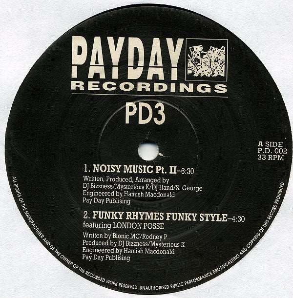 PD 3 / Points Proven Noisy Music Pt II / Pass The Mic Payday Recordings 12" Very Good (VG) Generic