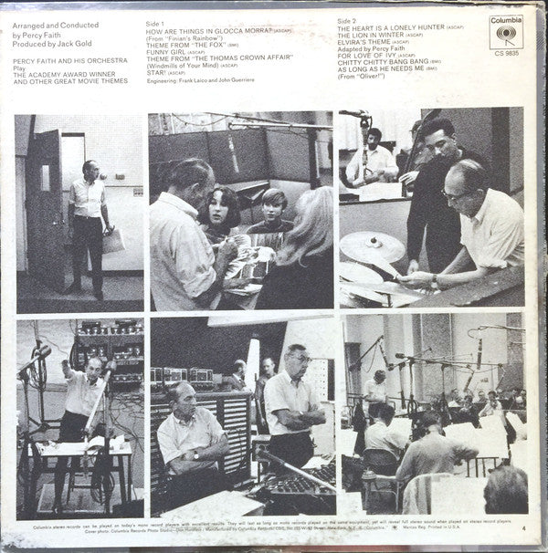 Percy Faith And His Orchestra Play The Academy Award Winning Theme From "The Thomas Crown Affair" And Other Great Movie Themes | Near Mint (NM) Very Good Plus (VG+)