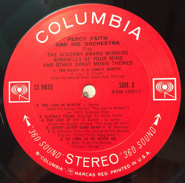 Percy Faith And His Orchestra Play The Academy Award Winning Theme From "The Thomas Crown Affair" And Other Great Movie Themes | Near Mint (NM) Very Good Plus (VG+)