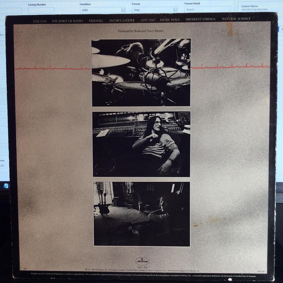 Rush - Permanent Waves (VINYL LP Mercury ‎– SRM-1-4001, Mercury ‎– 9110.143) | USED Very Good Plus (VG+) Very Good Plus (VG+)